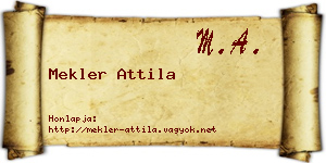 Mekler Attila névjegykártya