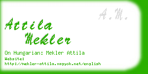 attila mekler business card